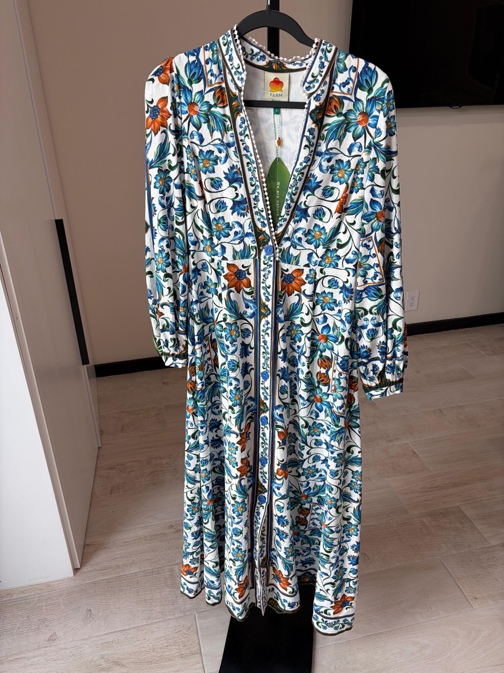 Farm Rio Off-White Flora Tile Maxi Dress - Picture 6 of 10